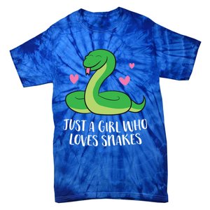 Just A Girl Who Loves Snakes Cute Snake Girl Gift Tie-Dye T-Shirt