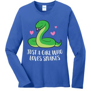 Just A Girl Who Loves Snakes Cute Snake Girl Gift Ladies Long Sleeve Shirt