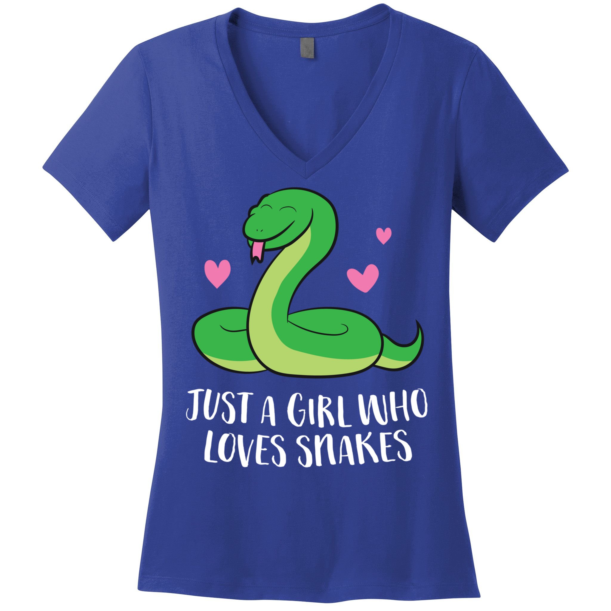 Just A Girl Who Loves Snakes Cute Snake Girl Gift Women's V-Neck T-Shirt