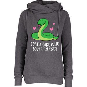 Just A Girl Who Loves Snakes Cute Snake Girl Gift Womens Funnel Neck Pullover Hood