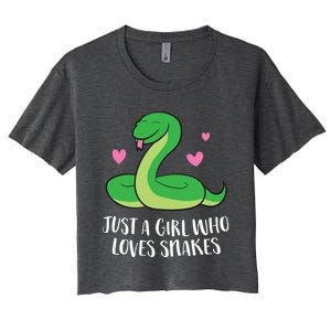 Just A Girl Who Loves Snakes Cute Snake Girl Gift Women's Crop Top Tee