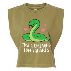 Just A Girl Who Loves Snakes Cute Snake Girl Gift Garment-Dyed Women's Muscle Tee