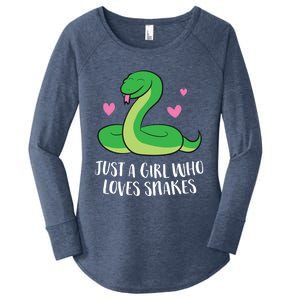 Just A Girl Who Loves Snakes Cute Snake Girl Gift Women's Perfect Tri Tunic Long Sleeve Shirt