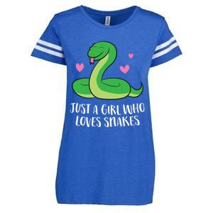 Just A Girl Who Loves Snakes Cute Snake Girl Gift Enza Ladies Jersey Football T-Shirt