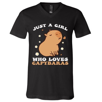 Just A Girl Who Loves Capybaras V-Neck T-Shirt