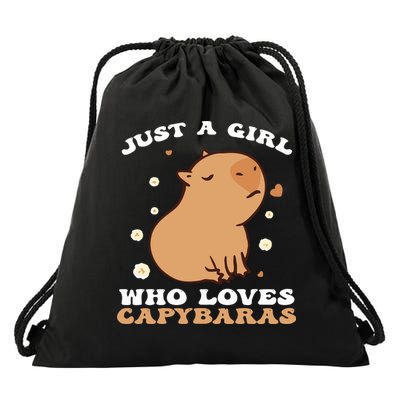 Just A Girl Who Loves Capybaras Drawstring Bag