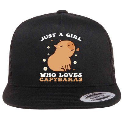 Just A Girl Who Loves Capybaras Flat Bill Trucker Hat