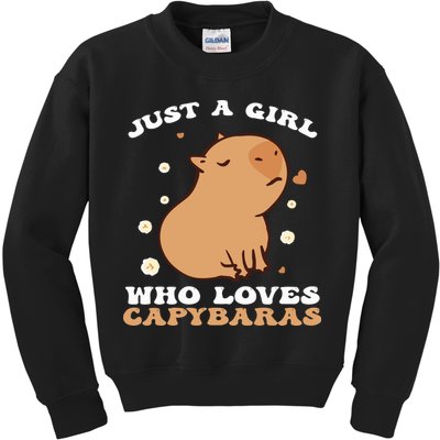 Just A Girl Who Loves Capybaras Kids Sweatshirt