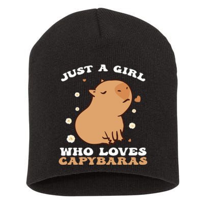 Just A Girl Who Loves Capybaras Short Acrylic Beanie