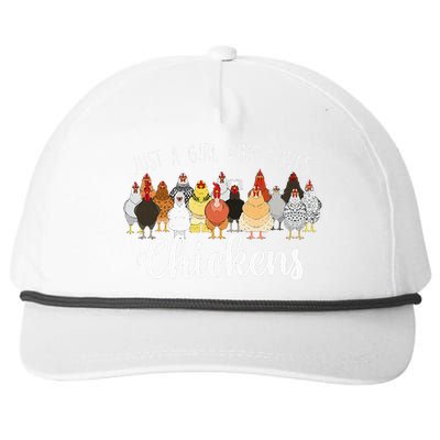 Just A Girl Who Loves Chickens Farm Animal Chicken Snapback Five-Panel Rope Hat