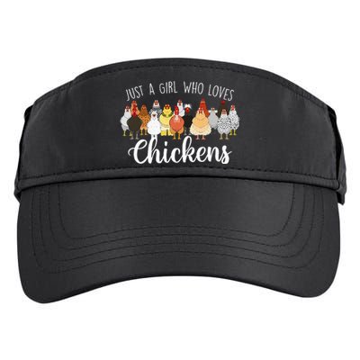 Just A Girl Who Loves Chickens Farm Animal Chicken Adult Drive Performance Visor