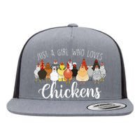 Just A Girl Who Loves Chickens Farm Animal Chicken Flat Bill Trucker Hat