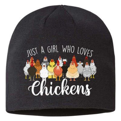 Just A Girl Who Loves Chickens Farm Animal Chicken Sustainable Beanie