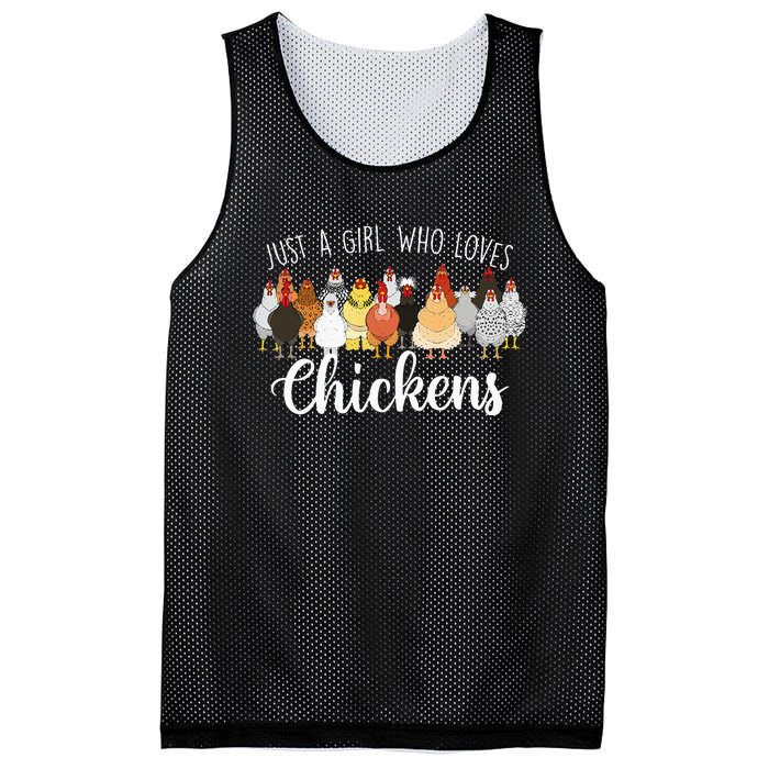 Just A Girl Who Loves Chickens Farm Animal Chicken Mesh Reversible Basketball Jersey Tank