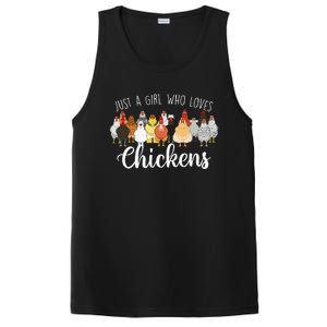 Just A Girl Who Loves Chickens Farm Animal Chicken PosiCharge Competitor Tank