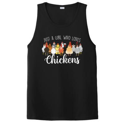 Just A Girl Who Loves Chickens Farm Animal Chicken PosiCharge Competitor Tank