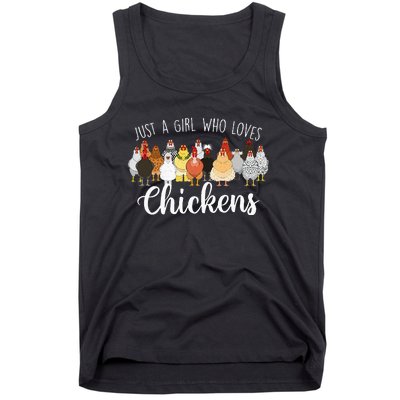 Just A Girl Who Loves Chickens Farm Animal Chicken Tank Top