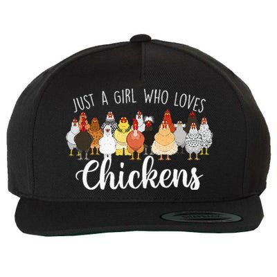 Just A Girl Who Loves Chickens Farm Animal Chicken Wool Snapback Cap