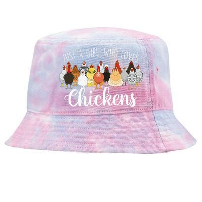 Just A Girl Who Loves Chickens Farm Animal Chicken Tie-Dyed Bucket Hat