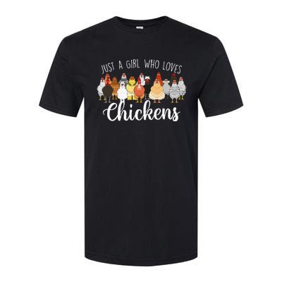 Just A Girl Who Loves Chickens Farm Animal Chicken Softstyle CVC T-Shirt