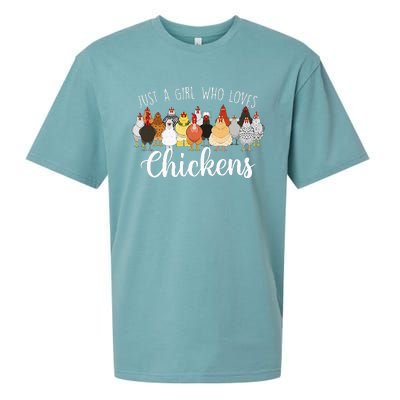 Just A Girl Who Loves Chickens Farm Animal Chicken Sueded Cloud Jersey T-Shirt