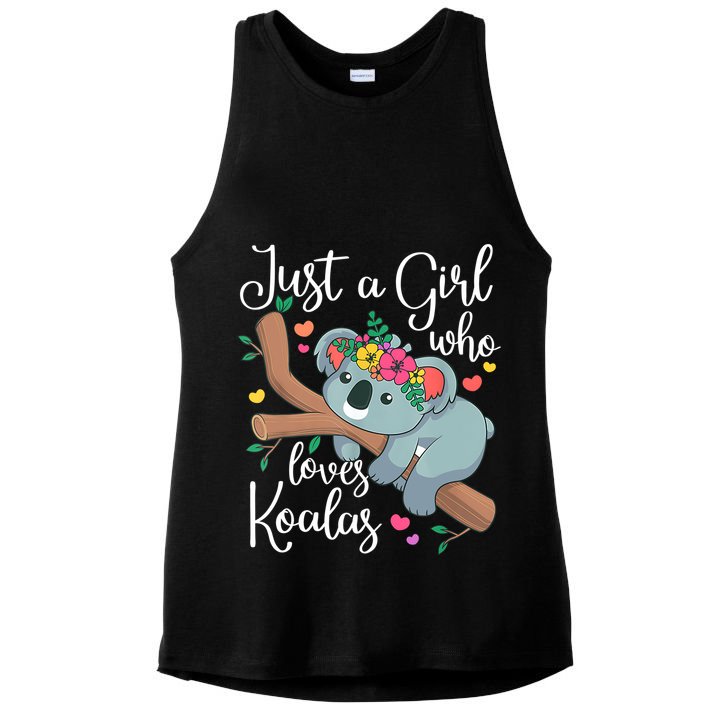 Just A Girl Who Loves Koalas Funny Koala Bear Lovers Outfit Ladies PosiCharge Tri-Blend Wicking Tank