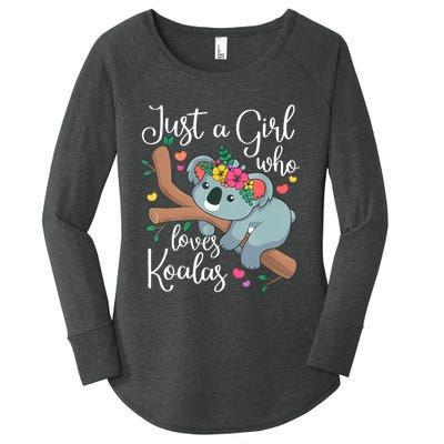 Just A Girl Who Loves Koalas Funny Koala Bear Lovers Outfit Women's Perfect Tri Tunic Long Sleeve Shirt