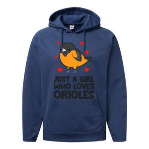 Just A Girl Who Loves Orioles Performance Fleece Hoodie