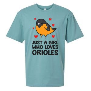 Just A Girl Who Loves Orioles Sueded Cloud Jersey T-Shirt