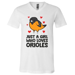 Just A Girl Who Loves Orioles V-Neck T-Shirt