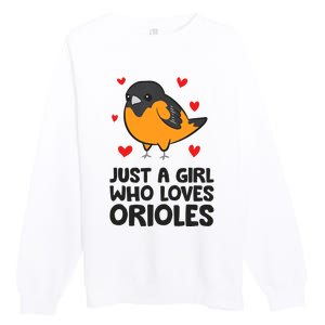 Just A Girl Who Loves Orioles Premium Crewneck Sweatshirt