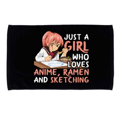 Just A Girl Who Loves Anime Ramen And Sketching Japan Anime Microfiber Hand Towel