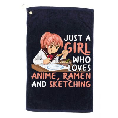 Just A Girl Who Loves Anime Ramen And Sketching Japan Anime Platinum Collection Golf Towel