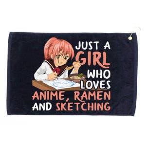 Just A Girl Who Loves Anime Ramen And Sketching Japan Anime Grommeted Golf Towel