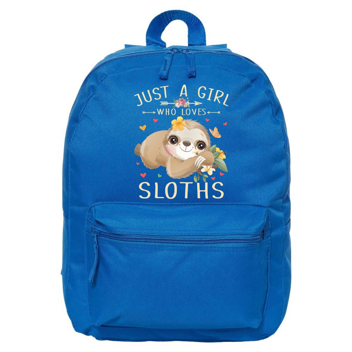 Just A Girl Who Loves Sloths Cute Sloth Lover Girls Gift 16 in Basic Backpack