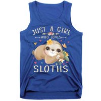 Just A Girl Who Loves Sloths Cute Sloth Lover Girls Gift Tank Top