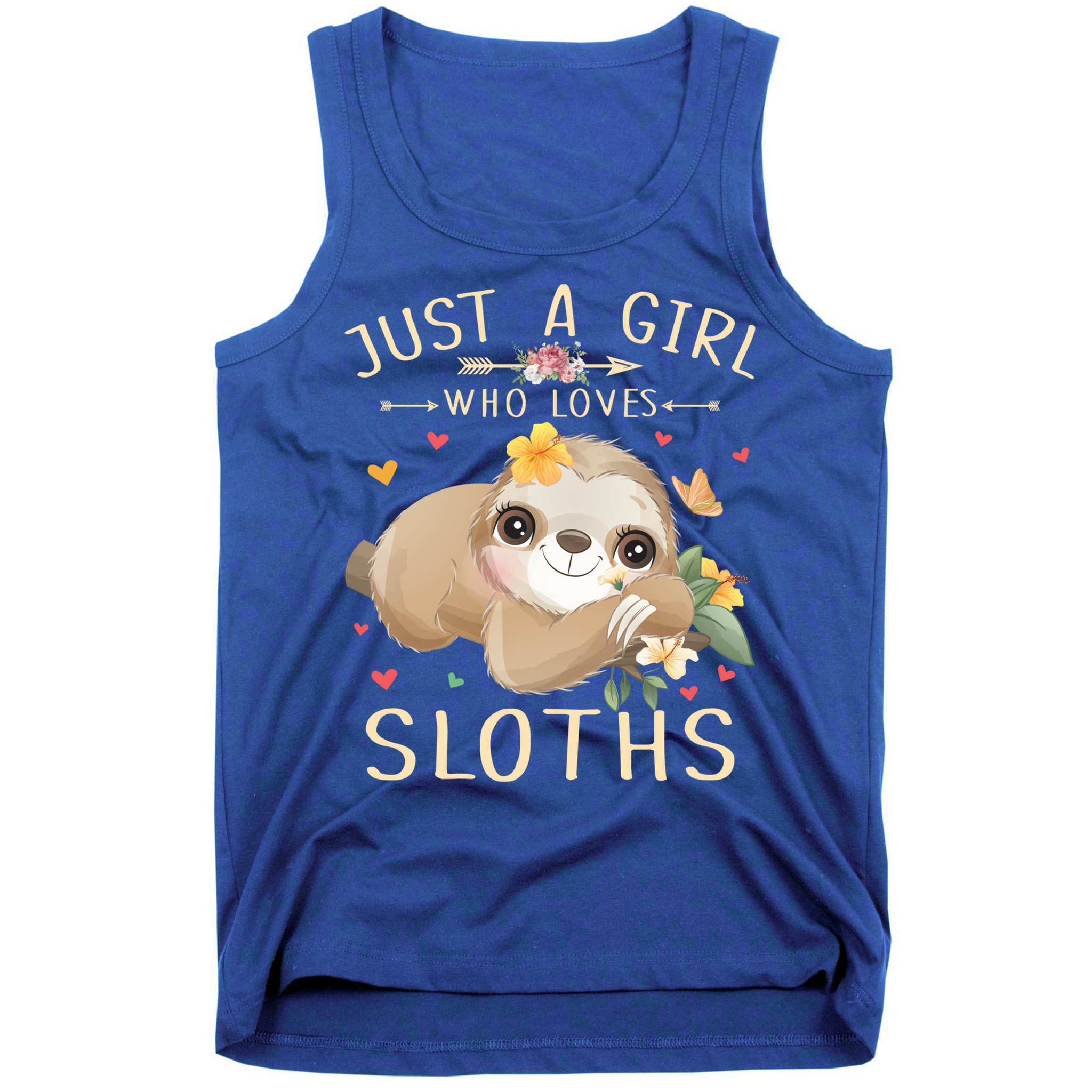 Just A Girl Who Loves Sloths Cute Sloth Lover Girls Gift Tank Top