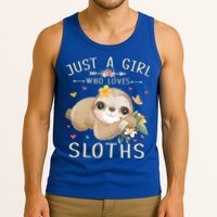 Just A Girl Who Loves Sloths Cute Sloth Lover Girls Gift Tank Top