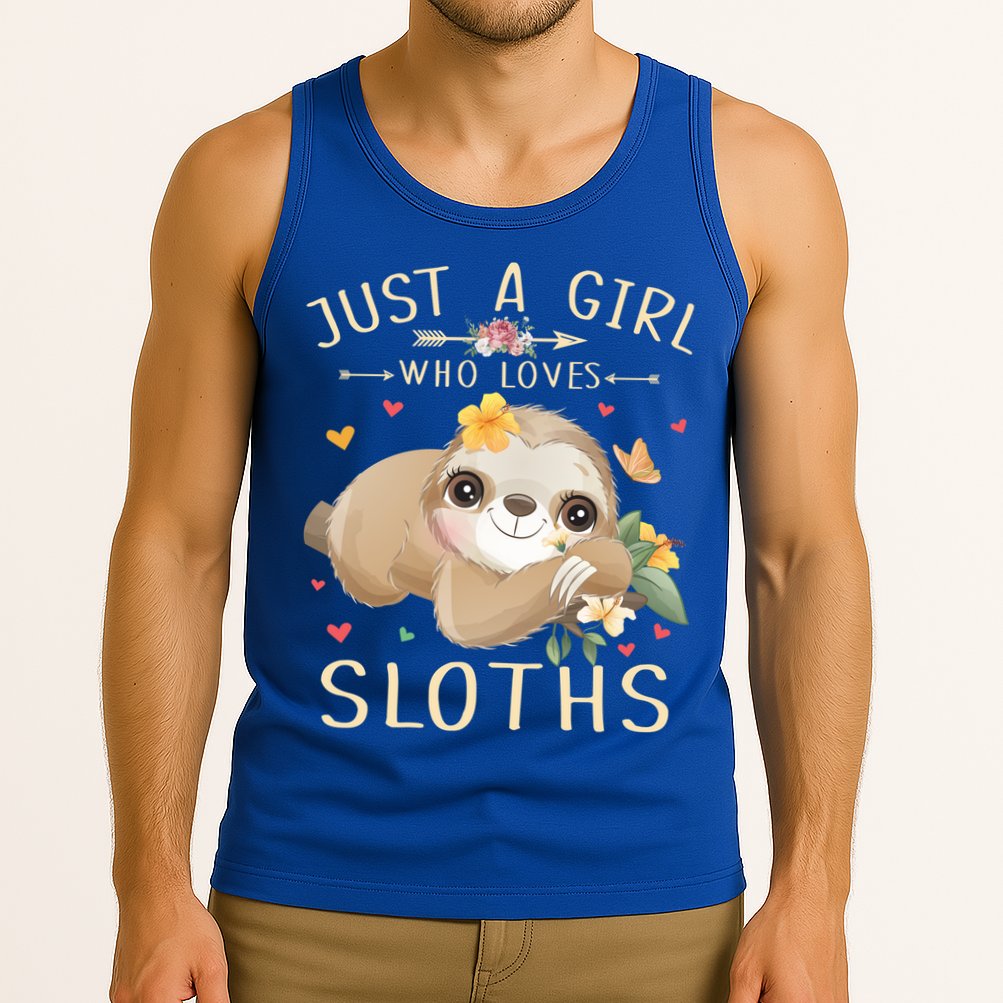 Just A Girl Who Loves Sloths Cute Sloth Lover Girls Gift Tank Top