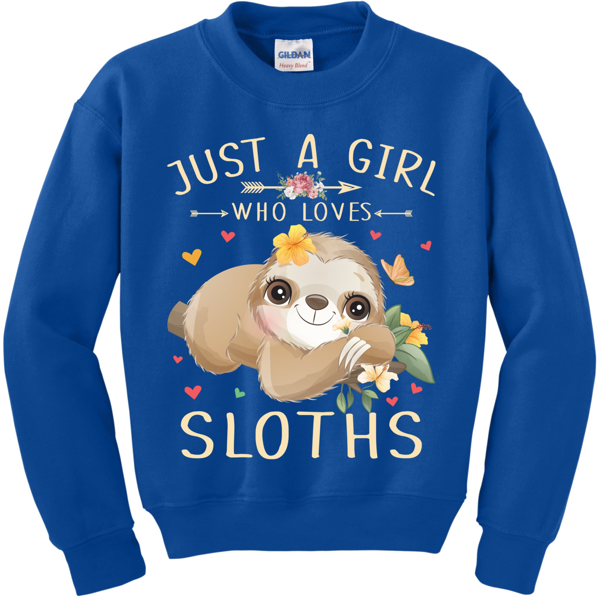 Just A Girl Who Loves Sloths Cute Sloth Lover Girls Gift Kids Sweatshirt