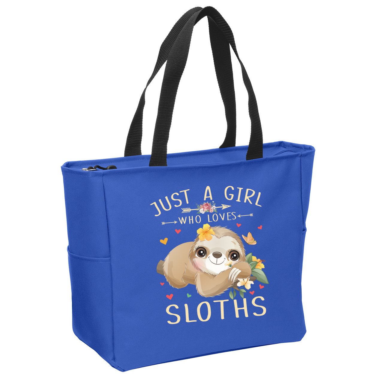 Just A Girl Who Loves Sloths Cute Sloth Lover Girls Gift Zip Tote Bag