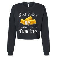 Just A Girl Who Loves Twinkies Cropped Pullover Crew