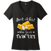 Just A Girl Who Loves Twinkies Women's V-Neck T-Shirt