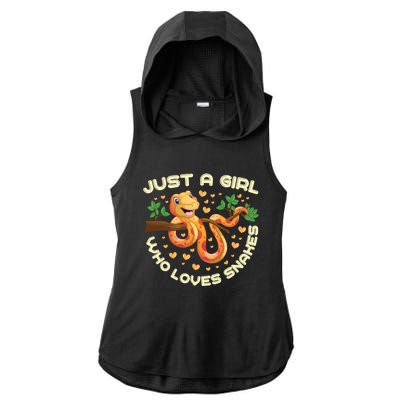 Just A Girl Who Loves Snakes Funny Snake Lover Funny Gift Meaningful Gift Ladies PosiCharge Tri-Blend Wicking Draft Hoodie Tank