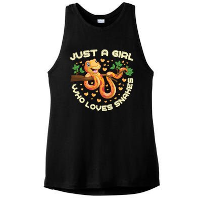 Just A Girl Who Loves Snakes Funny Snake Lover Funny Gift Meaningful Gift Ladies PosiCharge Tri-Blend Wicking Tank