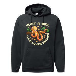 Just A Girl Who Loves Snakes Funny Snake Lover Funny Gift Meaningful Gift Performance Fleece Hoodie