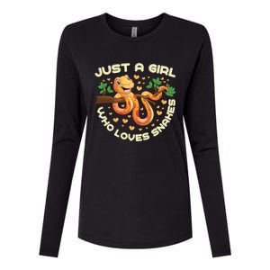 Just A Girl Who Loves Snakes Funny Snake Lover Funny Gift Meaningful Gift Womens Cotton Relaxed Long Sleeve T-Shirt