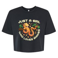 Just A Girl Who Loves Snakes Funny Snake Lover Funny Gift Meaningful Gift Bella+Canvas Jersey Crop Tee