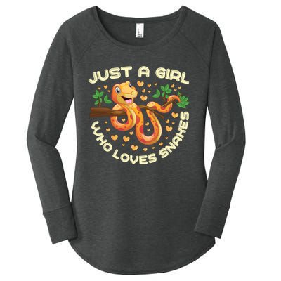 Just A Girl Who Loves Snakes Funny Snake Lover Funny Gift Meaningful Gift Women's Perfect Tri Tunic Long Sleeve Shirt