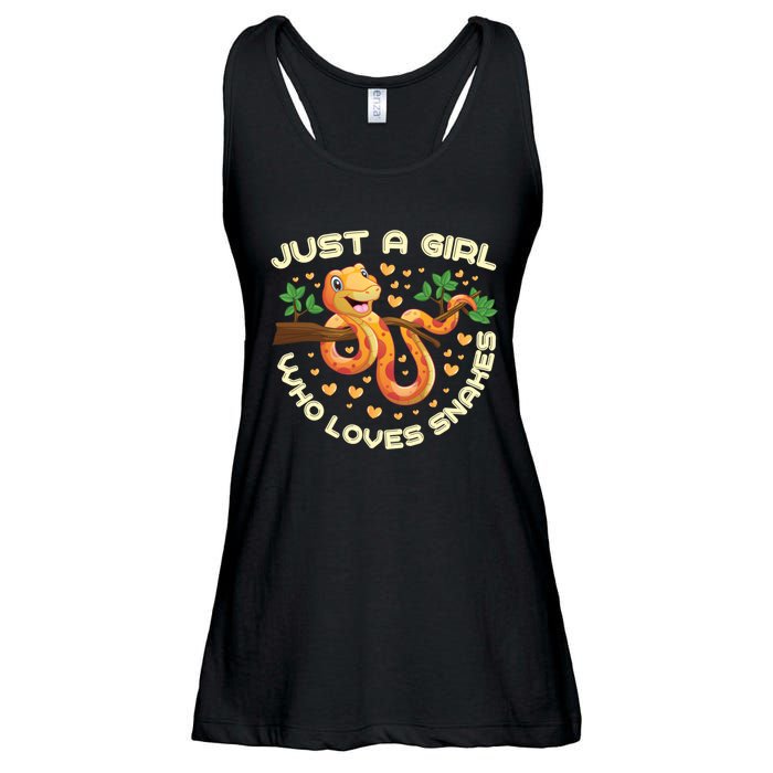 Just A Girl Who Loves Snakes Funny Snake Lover Funny Gift Meaningful Gift Ladies Essential Flowy Tank